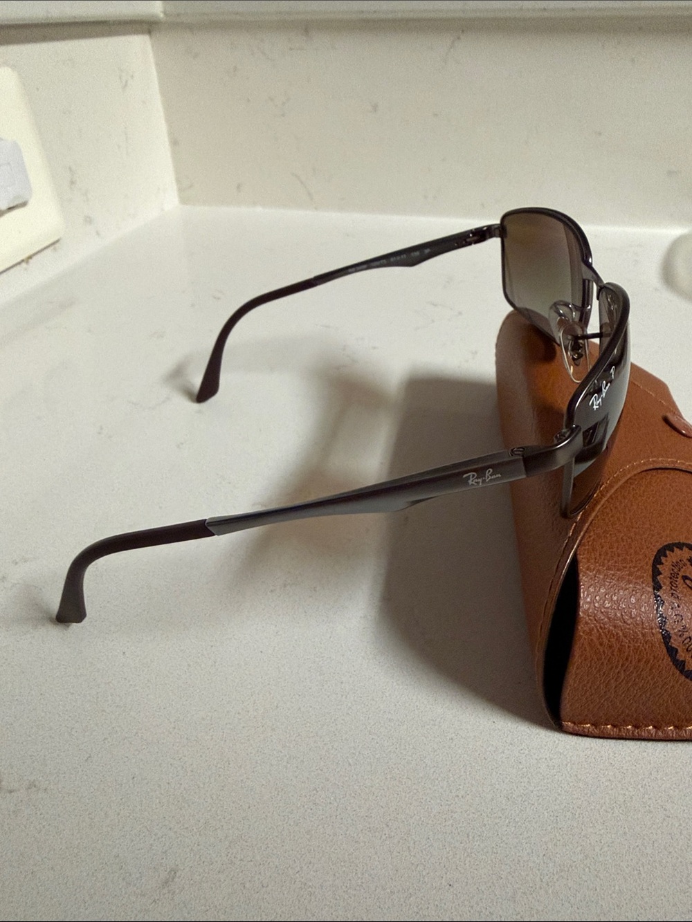 Ray-Ban RB3498 Sunglasses in Gunmetal With Gradient Brown Polarized Lens (NWOT) - Picture 5 of 12